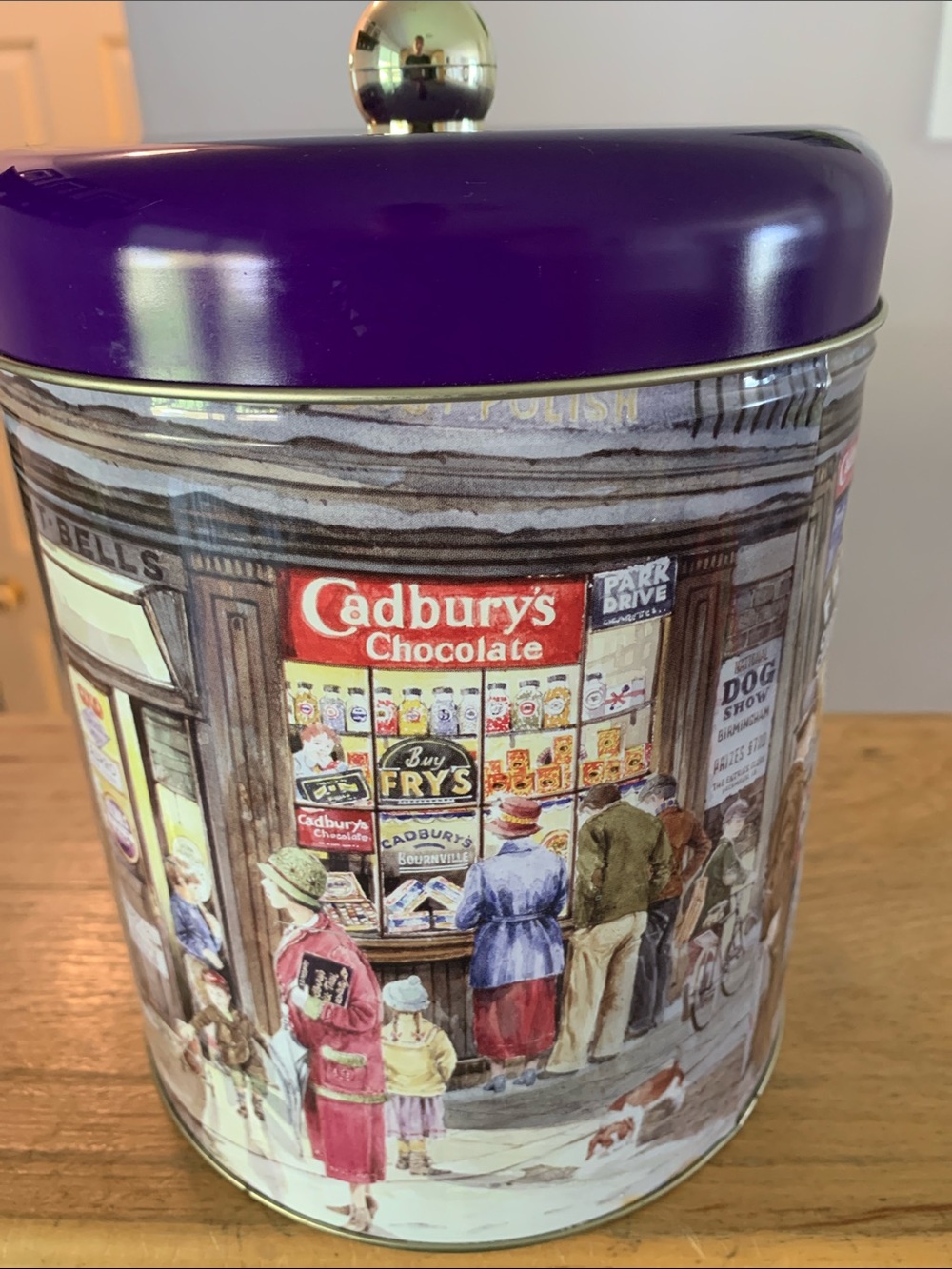 Cadbury Chocolate Decorative Tin - Purple Lid